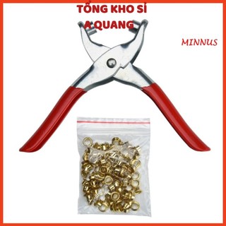 Kìm Bấm Khoen, Bấm Khuy Ore Tặng 100 Khoen Mạ Vàng, Kìm Bấm Cúc Đa Năng Kèm 100 Chi Tiết Cúc Bằng Thép Không Gỉ MÃ: 358