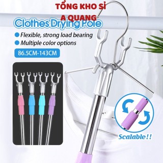 Cây Phơi Quần Áo Bằng Inox Kéo Dài 1,5m Cây Gậy Lấy Đồ Trên Cao Có Thể Kéo Dài Xếp Gọn,  Gậy Lấy Đồ Trên Cao Có Thể Kéo