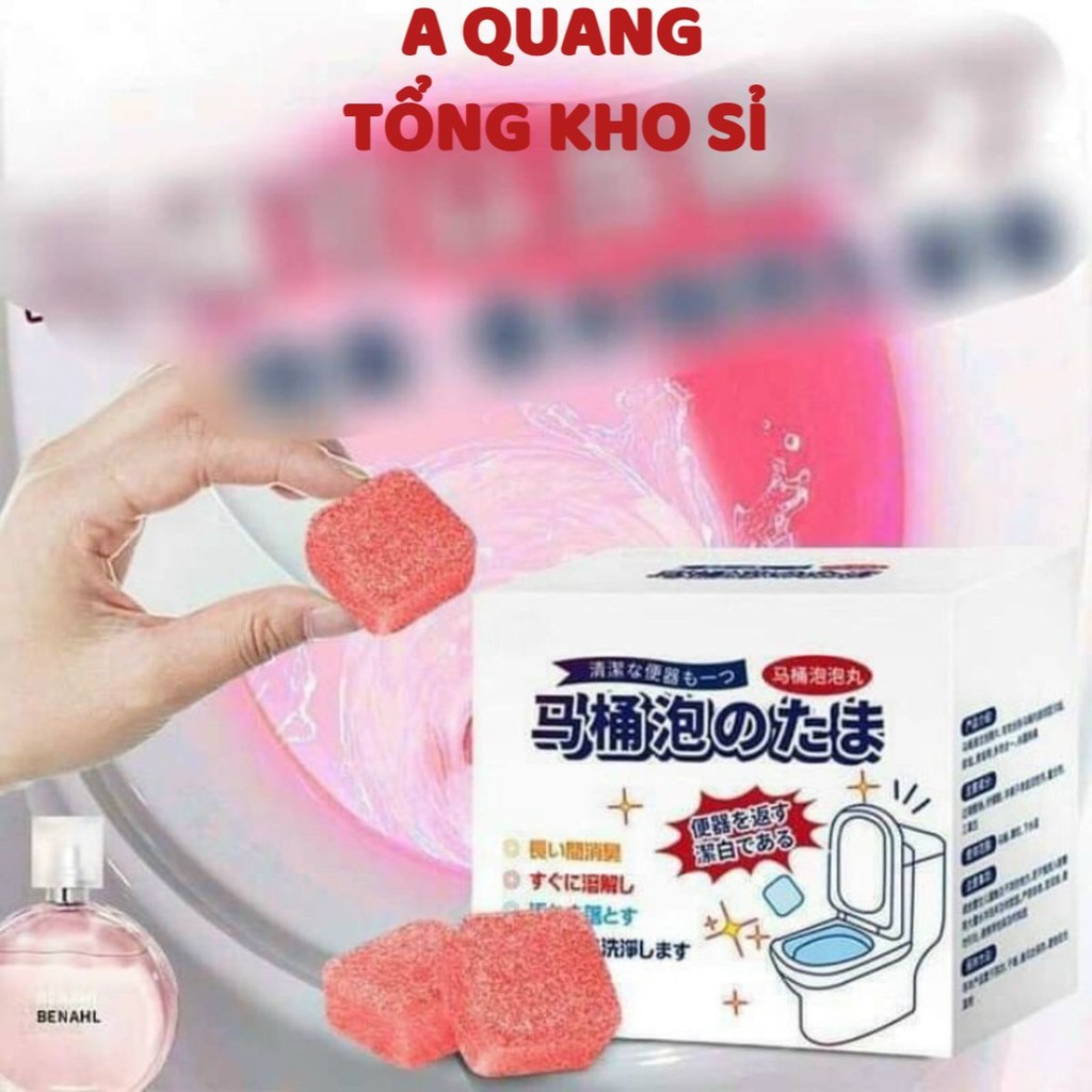 [COMBO 10] Hộp 12 Viên Sủi Thông Tắc Làm Sạch Bồn Cầu Khử Mùi Có Hương Thơm Hàng Xuất Nhật Bản (Viên Hồng)