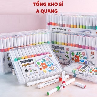 Bút Màu Acrylic Marker 12/ 24/ 36/ 48/ 60 Mầu Cao Cấp Màu Sắc Tươi Sáng - Bút Lông Nhiều Màu