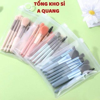 (LOẠI XỊN) Bộ Cọ Trang Điểm 8 Cây Vintage Siêu Cute Trong Túi Zip,  Set Cọ Trang Điểm Gồm 8 Cây Lông Dày Mịn Dễ Tán Phấn