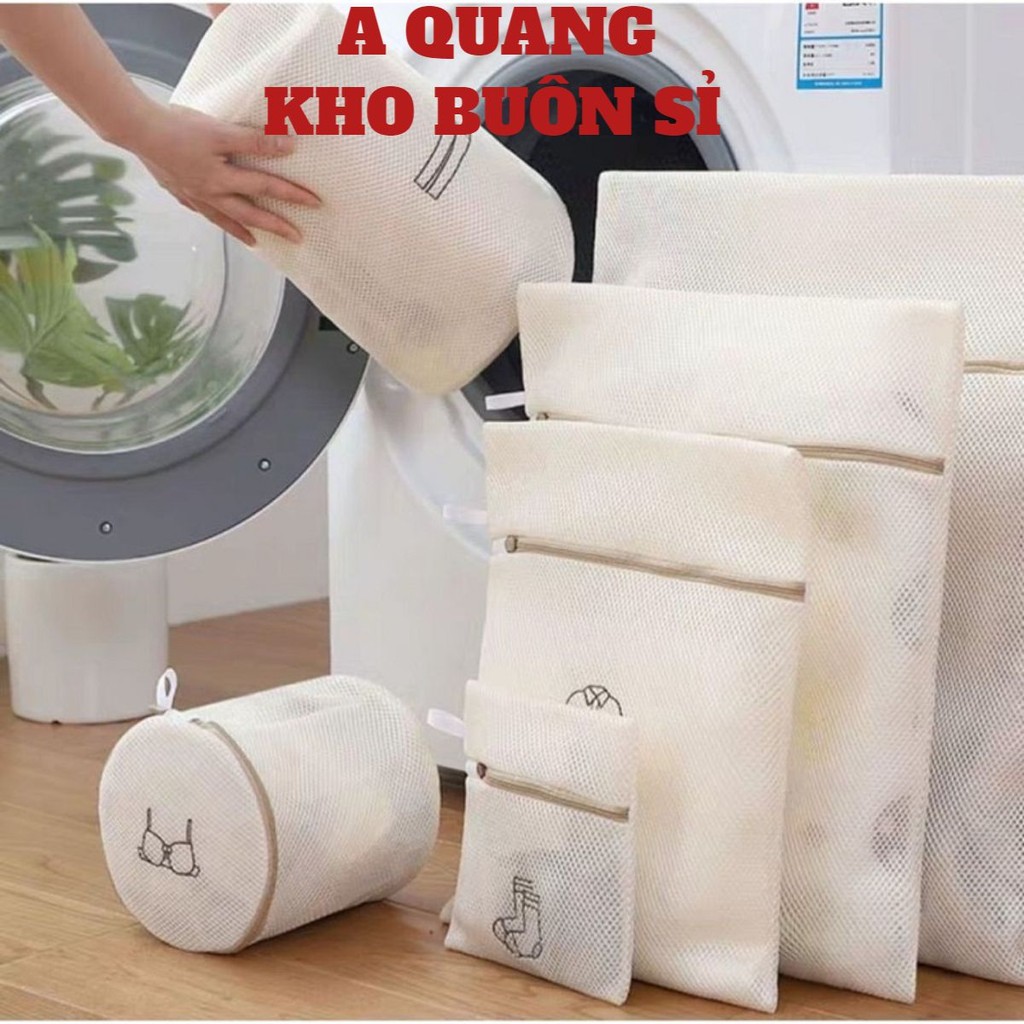 Bộ 6 Túi Giặt Đa Năng Không Thể Thiếu Cho Mọi Gia Đình, Túi Lưới Giặt Đồ Có Dây Khóa Kéo Bảo Vệ Quần Áo Tốt Hơn Khi Giặt