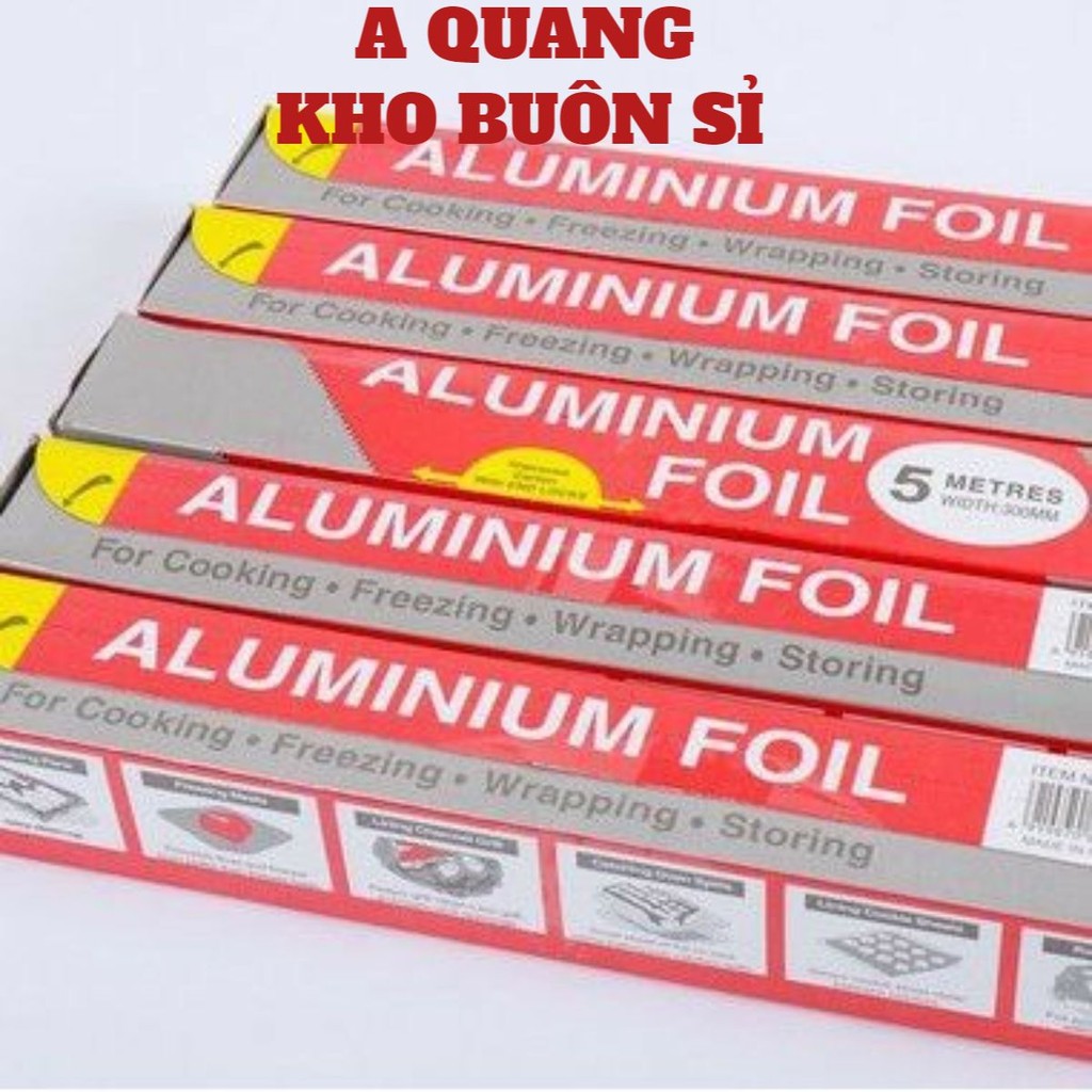 (COMBO 5) Giấy Bạc Nướng Bánh, Nướng Đồ Ăn, Cuộn Giấy Bạc Nướng, Làm Bánh Đa Năng Khổ 30cm X 5m