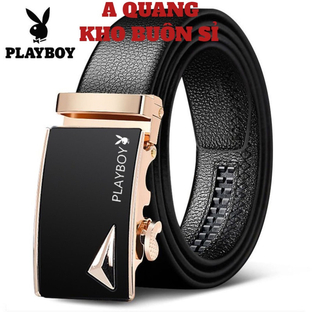 Thắt Lưng Nam Khóa Tự Động Hàng Hiệu Dây Thắt Lưng Da Cao Cấp Dây Nịt Nam Da Bò 100% Chính Hãng PLAYBOY