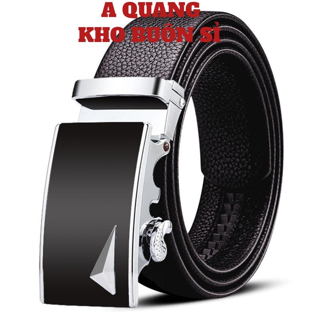 Thắt lưng nam da bò thật 100% - Dây thắt lưng nam mặt khóa cài tự động cao cấp sang trọng lịch lãm