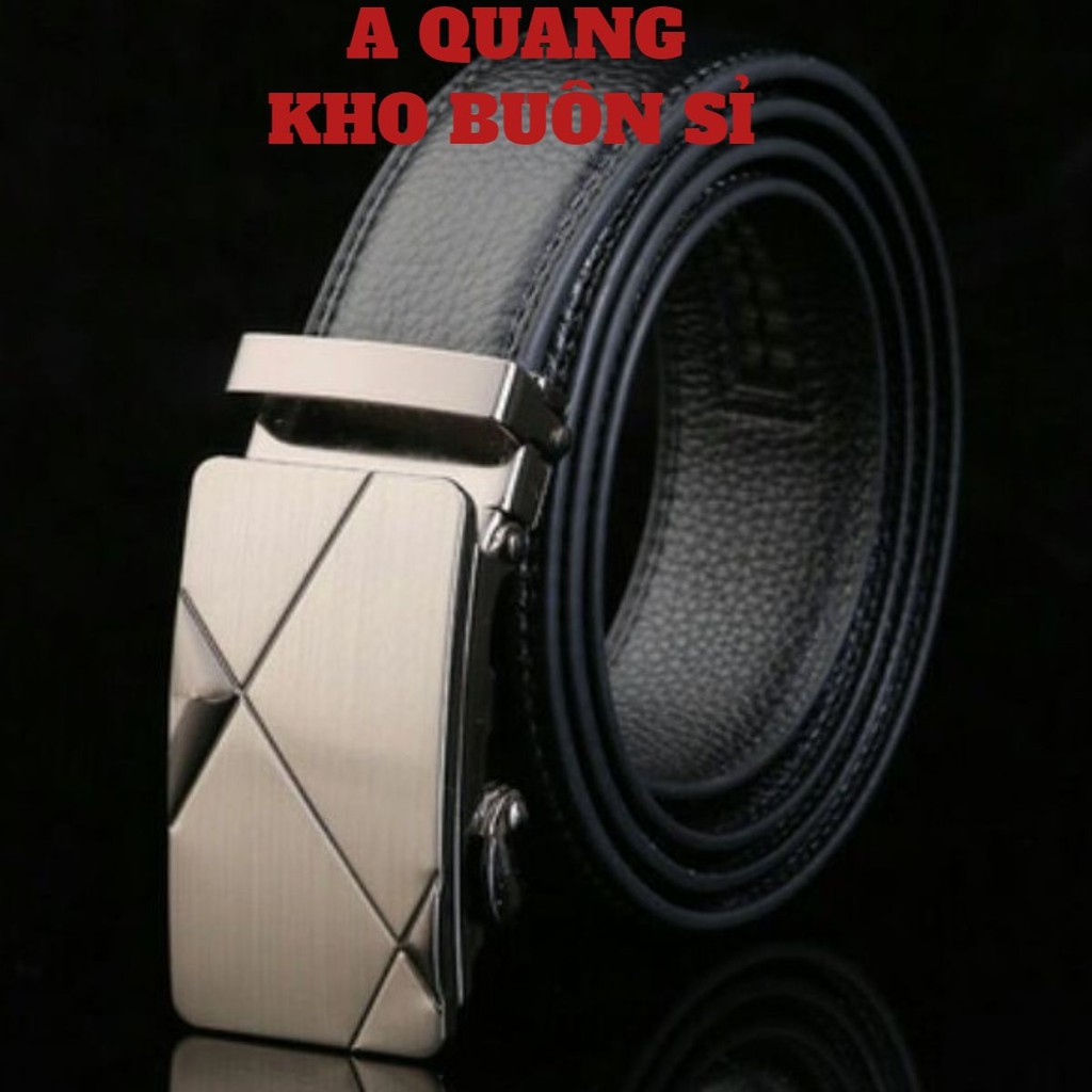 Thắt Lưng Nam Da Cao Cấp, Dây Lưng Nam Mặt Khóa Tự Động Sang Trọng, Dây Nịt Da Màu Đen Hàng Hiệu Chính Hãng TL- LV189