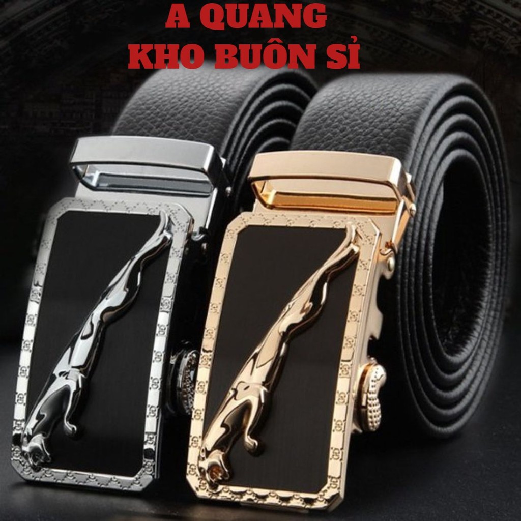 [Dây lưng] Thắt Lưng Da Nam Khóa Đúc Tự Động Cao Cấp Dây Nịt Nam Da Bò 100% Chính Hãng JAGUAR Mạ Vàng Gu Nam Tính GC02