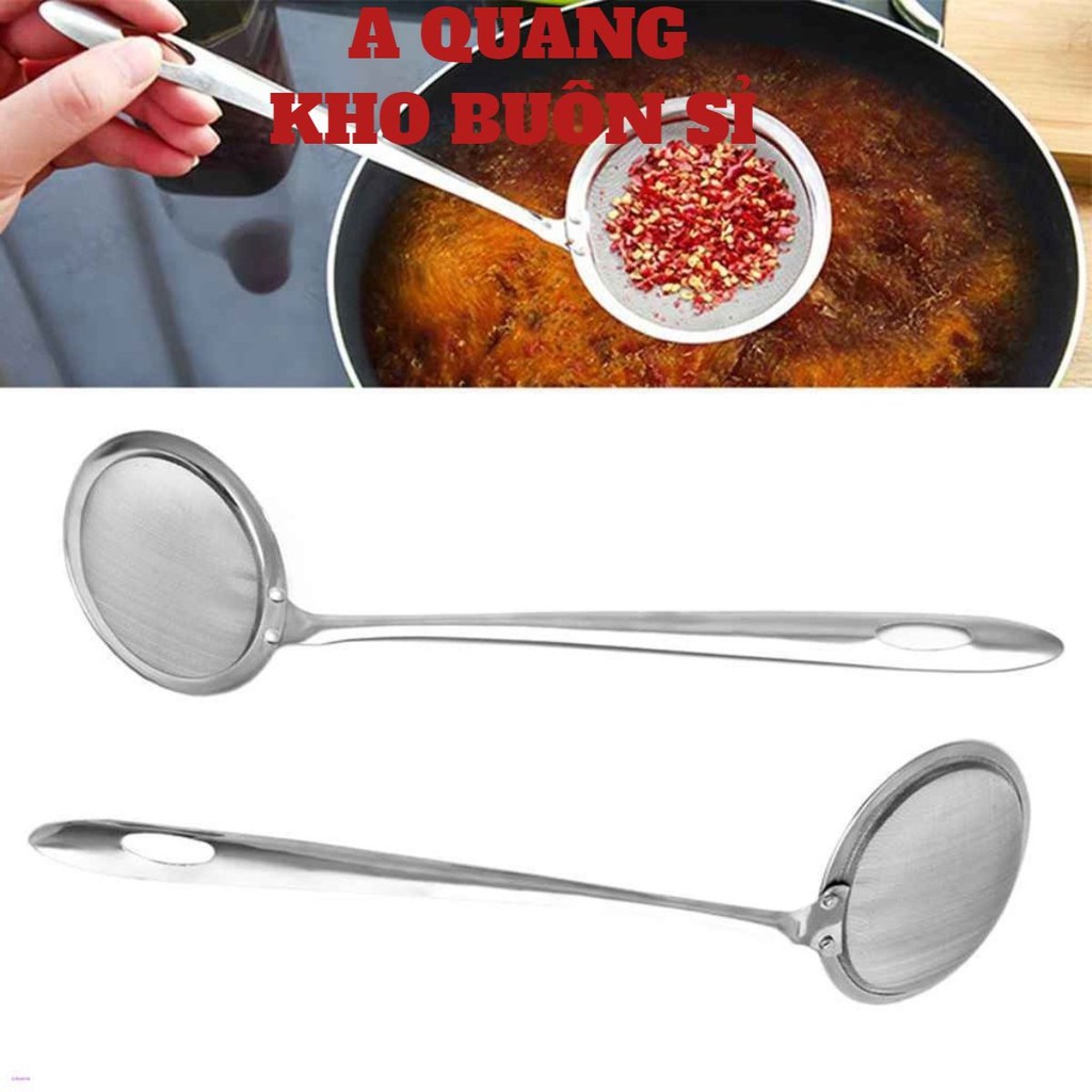 Thìa/Muỗng Vớt Bọt, Dụng cụ vớt bọt và lọc dầu đa năng cho nhà bếp, Vợt lưới lọc cặn cho dầu ăn và vớt bọt loại xịn inox