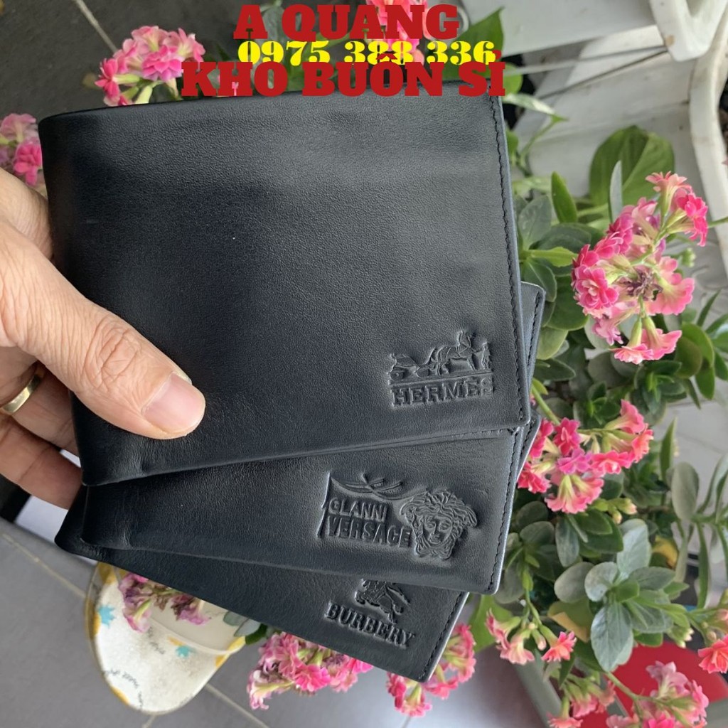 Ví Da Bò 100% May Viền Cao Cấp Ví Nam Da Thật 100%, Ví Nam Dáng Ngang, Tặng Full Hộp Đựng Sang Trọng. FREESHIP Toàn Quốc