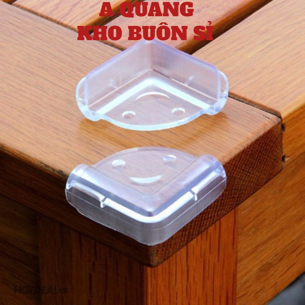 Bộ 4 miếng bọc cạnh bàn silicon🍀SHOPEMTRANG07🍀Miếng bọc cạnh bàn bảo vệ cho bé, Bịt silicon bọc góc an toàn cho bé