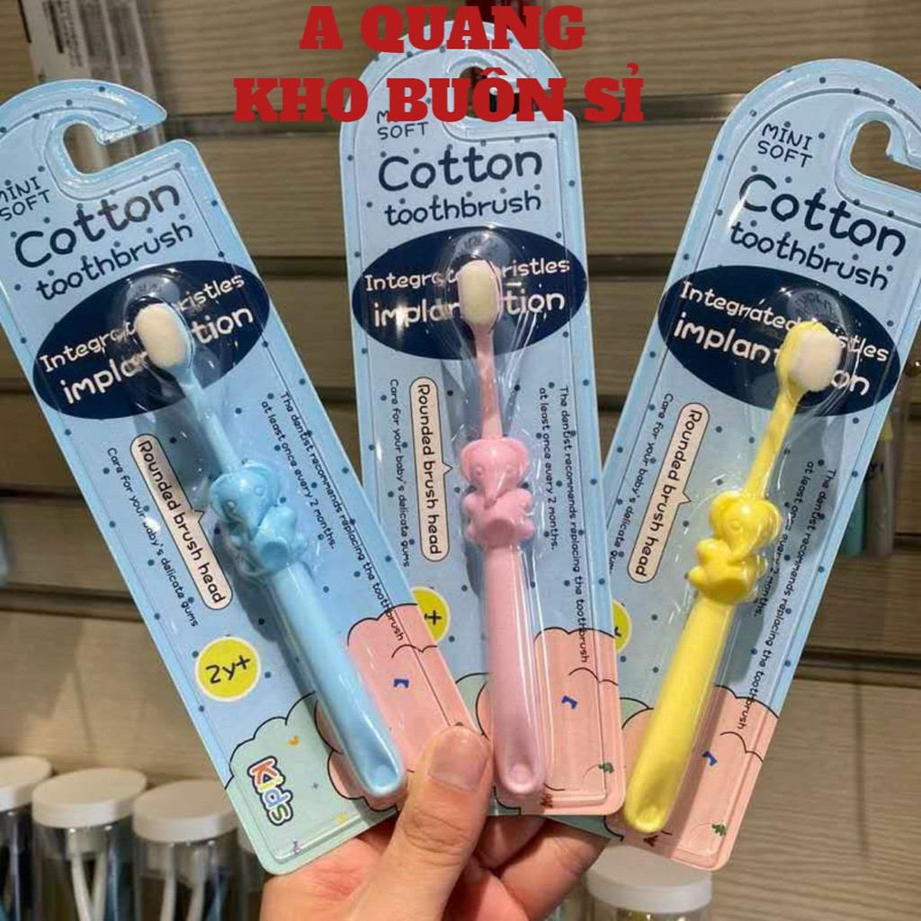 Bàn chải đánh răng con voi lông cotton siêu mềm cho bé