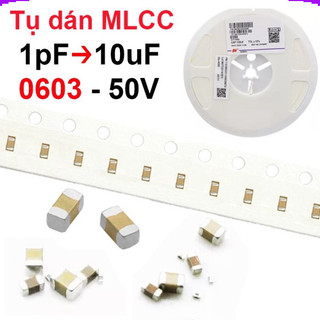 [Giá combo] (100 cái) tụ gốm, tụ dán đa lớp MLCC - size 0603 - 50V