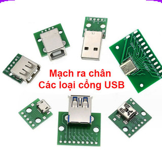 [Giá combo] Mạch ra chân USB 2.0 ( đực - cái), mini 5P, USB Vuông sang chân cắm
