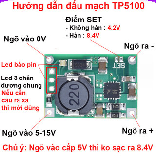Mạch sạc pin TP5100 4.2V(1S) hoặc 8.4V(2S) 2A
