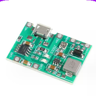 Mạch sạc pin 1S 18650 J5019 dùng IC TC4056 tích hợp mạch tăng áp 2A từ 5V lên 18V