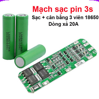 Mạch sạc cân bằng khối pin 3S ( 3 viên 18650) - dòng xả 20A