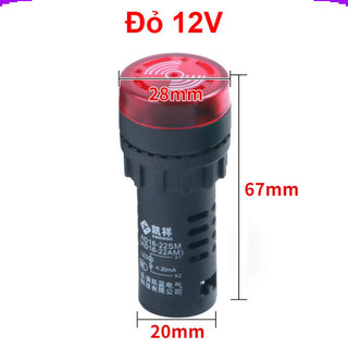 [Giá combo] (2 cái) Đèn còi báo AD16 - 22SM lỗ khoét 22mm điện áp 12V, 24V, 220V, 380VAC