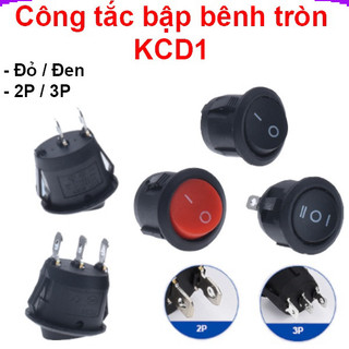 [Giá combo] (10 cái) Công tắc bập bênh KCD1 hình tròn 6A - 250V lỗ khoét 20mm