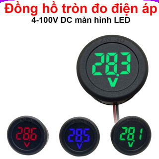 [Giá combo] Đồng hồ tròn đo điện áp 4 - 100V DC màn hình LED