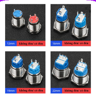Nút nhấn chống nước đầu bằng ( Nhấn Giữ - Khóa ) lỗ khoét 12mm/16mm/19mm/22mm