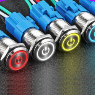 Nút nhấn chống nước đầu bằng ( Nhấn Nhả - Reset ) lỗ khoét 12mm/16mm/19mm/22mm