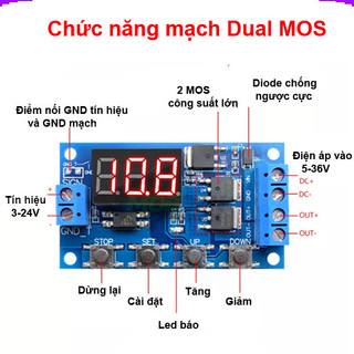 Mạch hẹn giờ 0 - 999 phút dùng Relay M421 , 5V - 30V đóng ngắt thiết bị