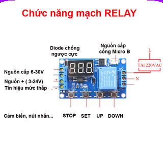 Mạch hẹn giờ 0 - 999 phút dùng Relay M421 , 5V - 30V đóng ngắt thiết bị