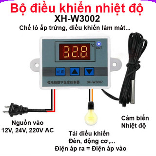 Bộ nhiệt độ, làm máy ấp trứng XH - W3002 - 12V/24V/220V