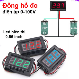 Đồng hồ hiển thị điện áp DC 0V - 100V 3 dây