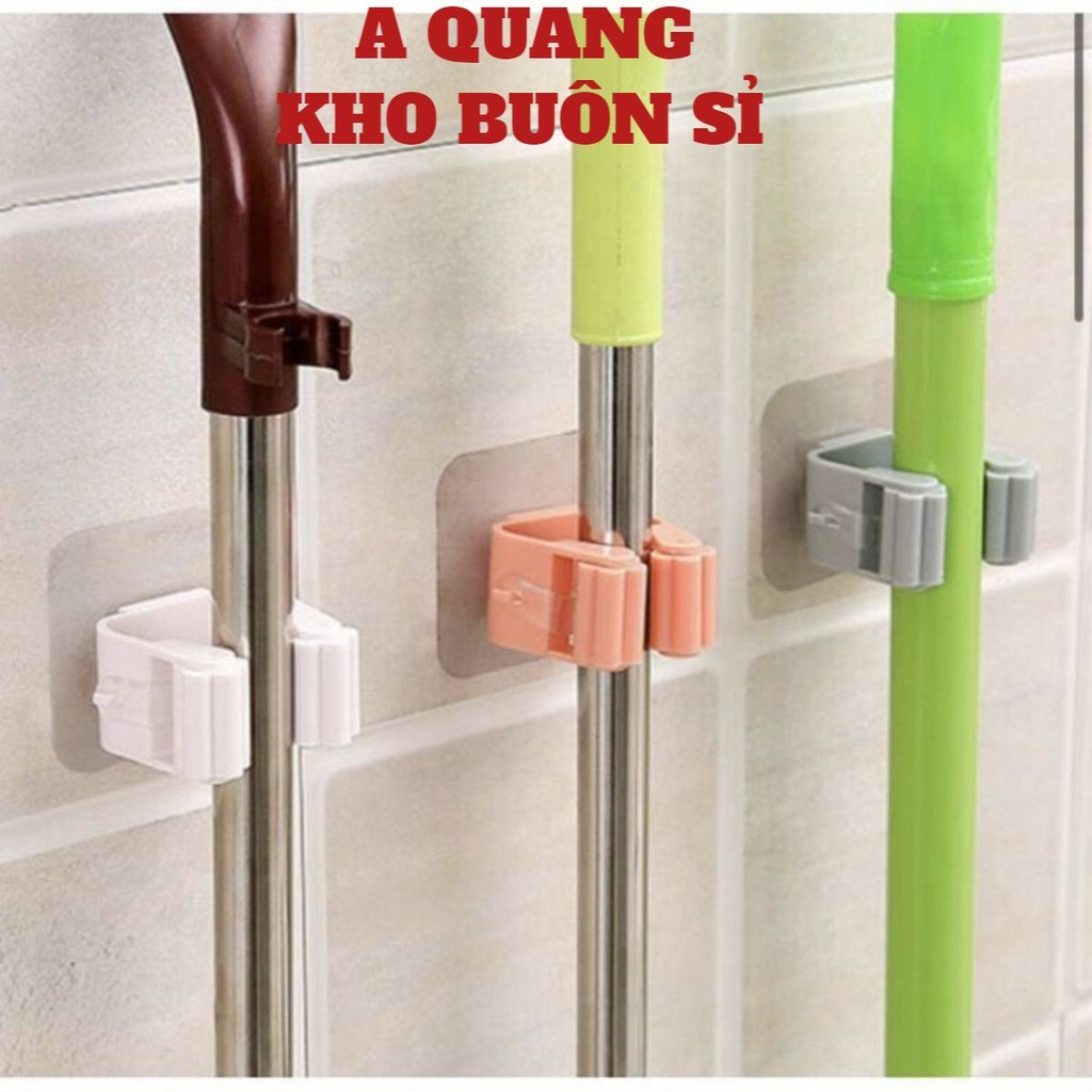Kẹp treo dụng cụ vệ sinh và chổi lau nhà, kẹp treo đồ gia dụng dán tường đa năng