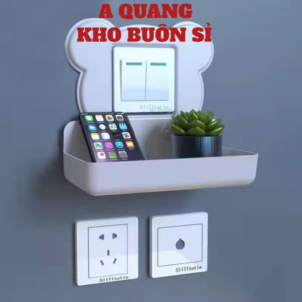 Kệ để điện thoại dán tường bao quanh ổ diện hình thú nhỏ gọn nhẹ dễ sử dùng