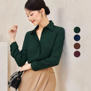 Áo Sơ Mi Nữ Công Sở GILLEE Lụa Cát Cao Cấp Tay Dài Form Cơ Bản FAS290