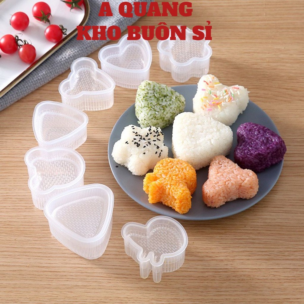 Khuôn làm cơm nắm Onigiri kiểu nhật cho bé🍀SHOPEMTRANG07🍀Khay làm cơm nhiều hình kiểu nhật bản cho bé, hộp làm cơm mẫu
