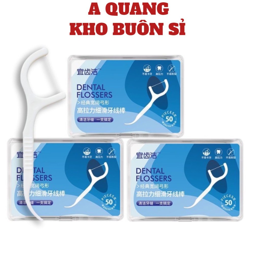 PVN33002 Hộp 50 Chiếc Tăm Chỉ Nha Khoa Sợi Chỉ Mảnh .