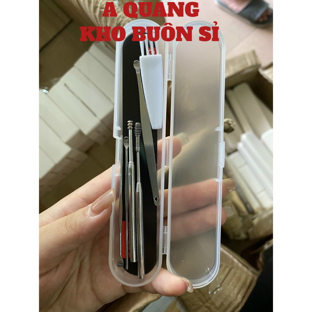 Bộ Lấy Ráy Tai Thép Không Rỉ 6 Món T2