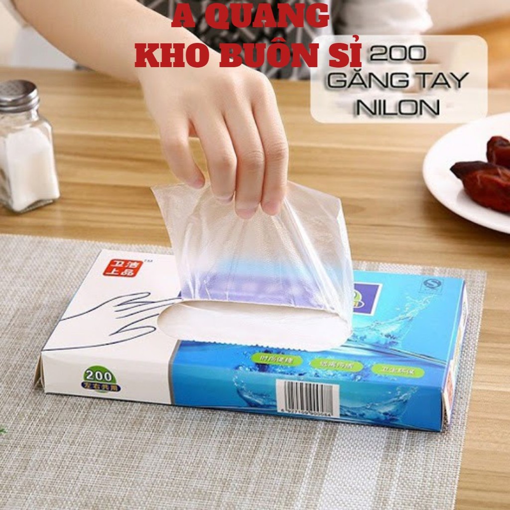 Hộp 200 Găng Tay Nilong Thần Thánh🍀SHOPEMTRANG07🍀Găng tay làm bếp, nấu ăn siêu dai chất liệu TPE không mùi chống nhăn