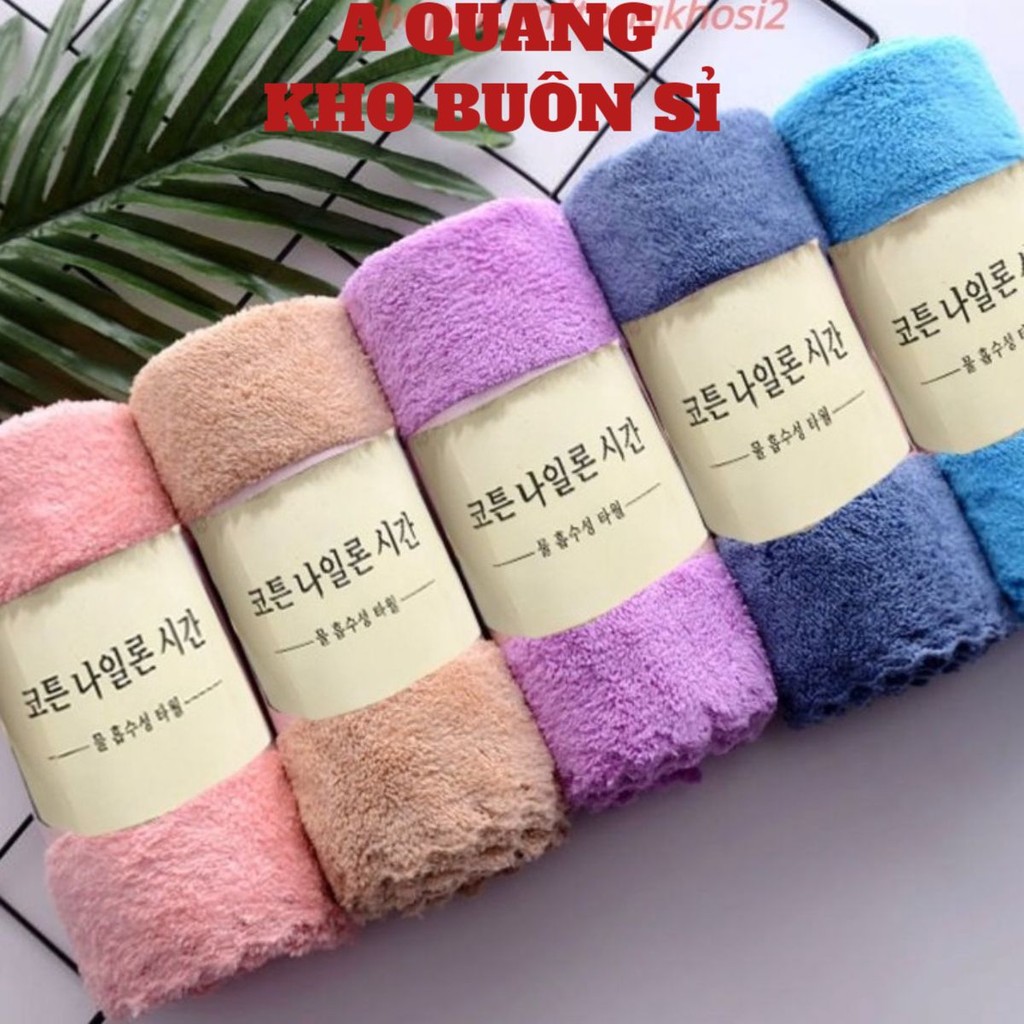(COMBO 10)Khăn Mặt Lông Cừu Hàn Quốc 50x30cm Siêu Thấm Hút #khanmat