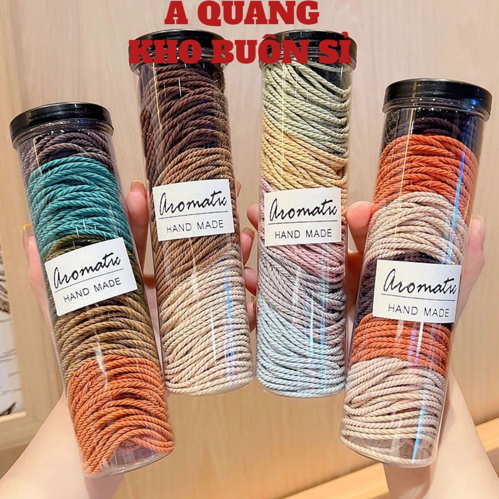 Set 100 Dây Buộc Tóc Cao Su Co Giãn Nhiều Màu Sắc Thiết Kế Đơn Giản Phong Cách Hàn Quốc Xinh Xắn Cho Nữ