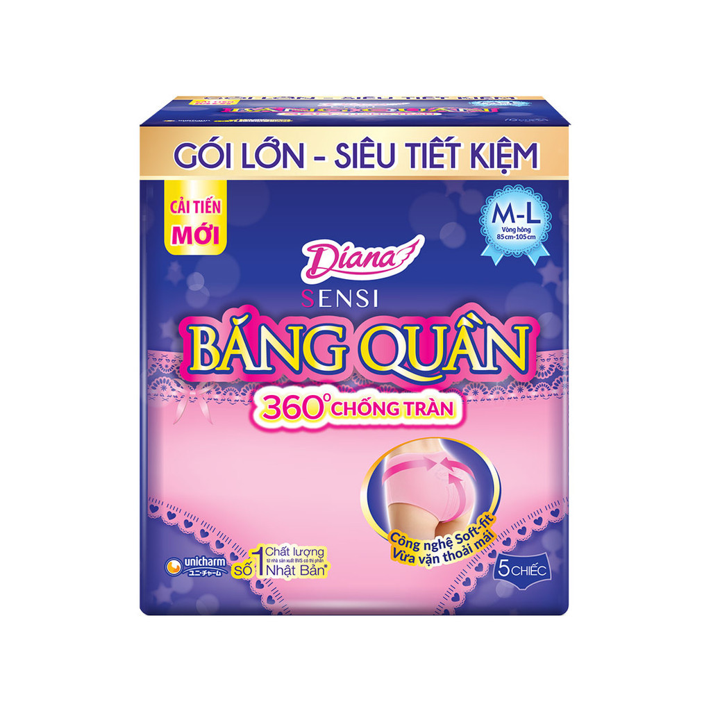 Băng Quần Diana Ban Đêm Size M-L 5 Chiếc/Gói