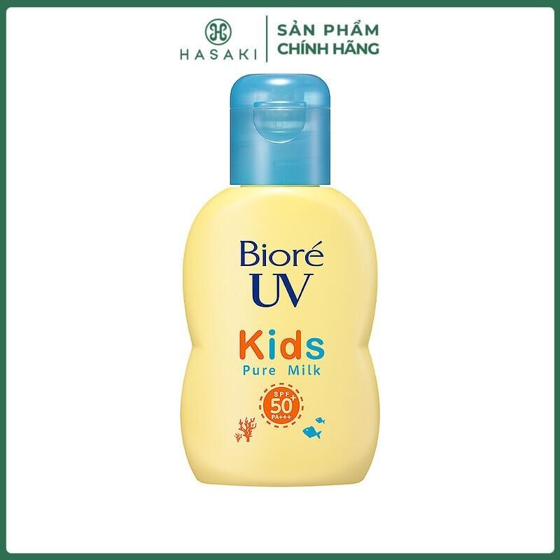 Sữa Chống Nắng Biore UV Kids Pure Milk Dịu Nhẹ Cho Trẻ Em SPF50+ PA+++ 70ml