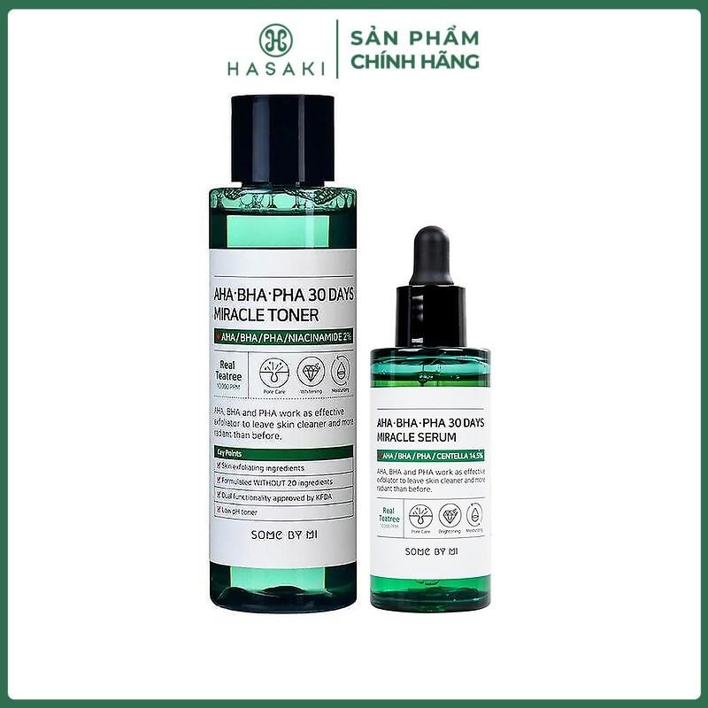 Combo Some By Mi Nước Hoa Hồng + Tinh Chất Cho Da Mụn 2 Món