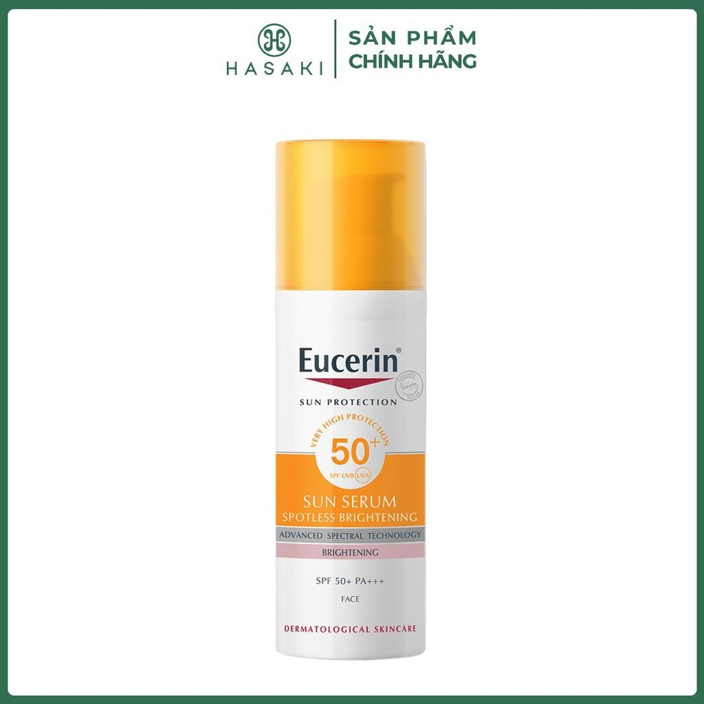 Kem Chống Nắng Dưỡng Ẩm Giúp Hỗ Trợ Sáng Da Eucerin Sun Serum Double Whitening Spf50+ 50Ml