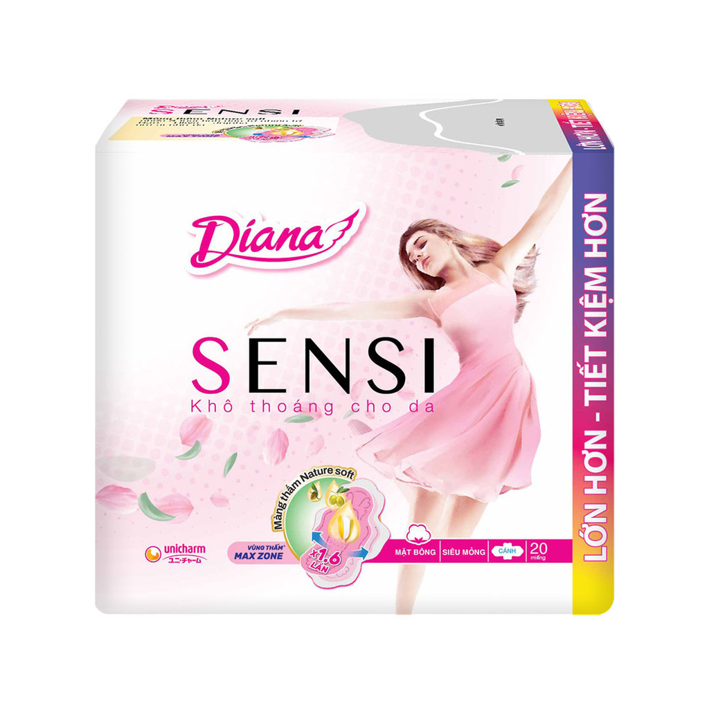 Băng vệ sinh Diana Sensi siêu mỏng không cánh (Gói 8 miếng)