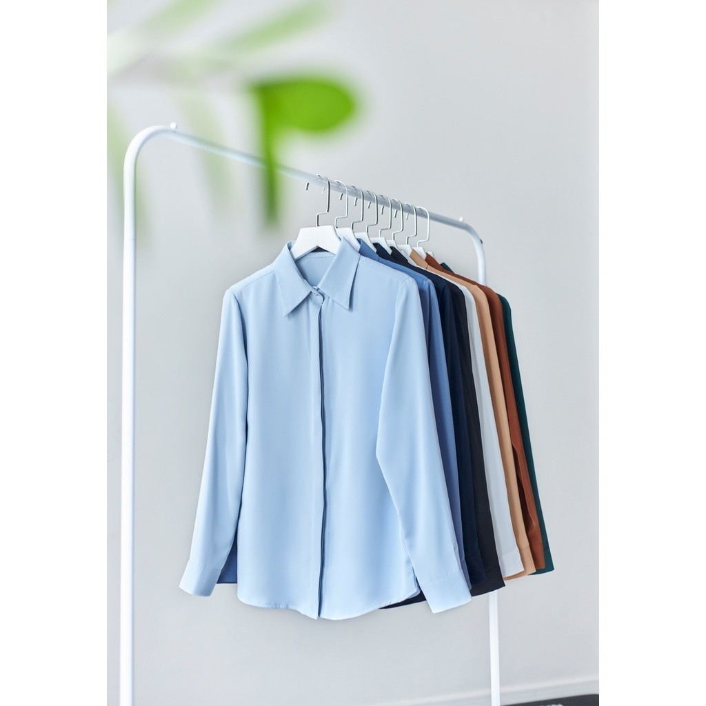 Ảnh Áo Sơ Mi Lụa Nữ Công Sở GILLEE Chất Liệu Cao Cấp Tone Màu Sáng Da YAS249 2