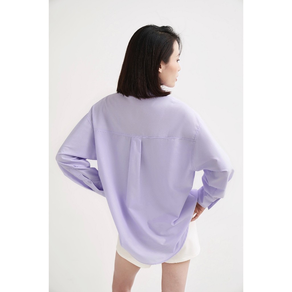 Ảnh Áo sơ mi nữ GILLEE dáng oversized, sơ mi form rộng vải kate Mỹ tím pastel FAS293 3