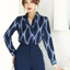 Áo Sơ Mi Công Sở Nữ GILLEE Lụa Họa Tiết Hình Thoi FAS206