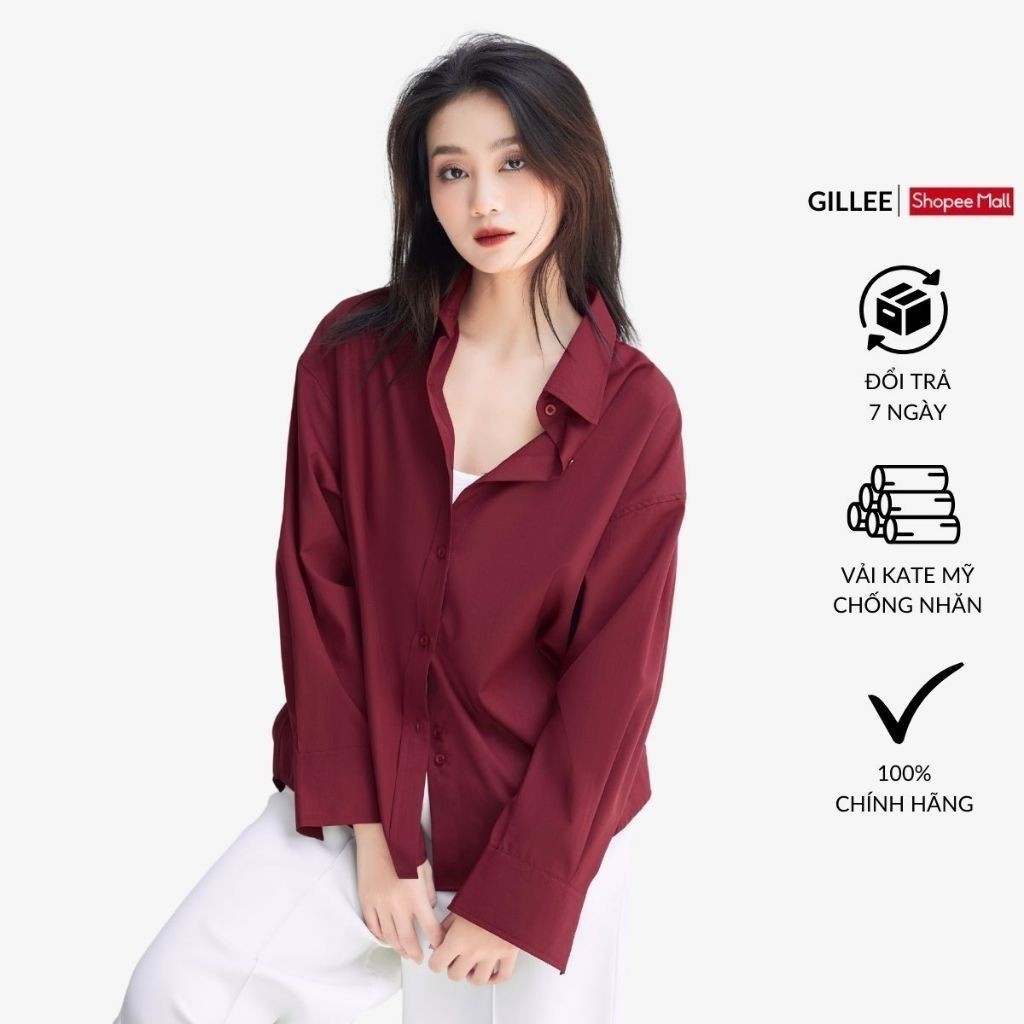 Đánh Giá Áo Sơ Mi Nữ GILLEE Oversized Đỏ Đô FAS291 - Sành Điệu & Thoải Mái