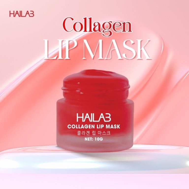 Son ủ môi lựu đỏ collagen Hàn Quốc HaiLaB giảm thâm, hồng môi dưỡng ẩm căng mọng 10gr (full hộp, full tem chính hãng)