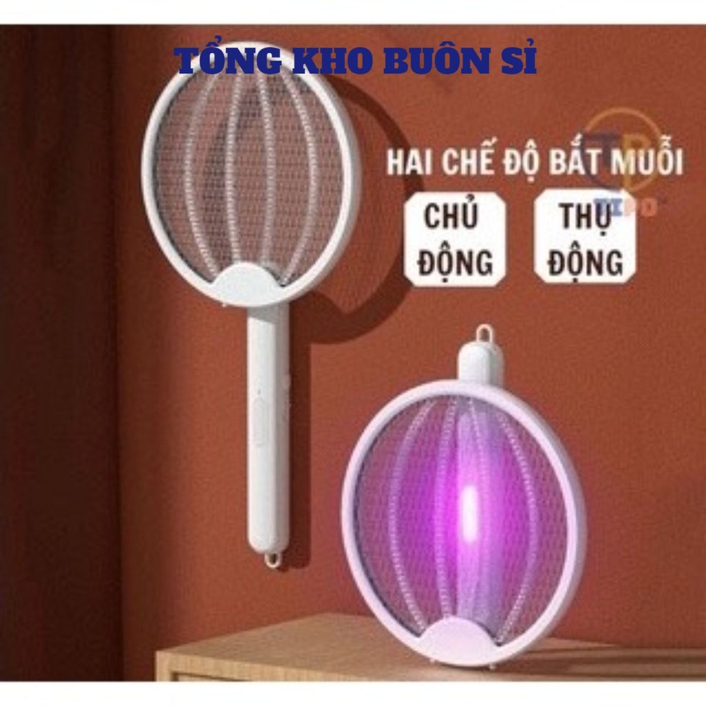 Vợt Muỗi Thông Minh Gấp Gọn 🍒GIADUNGBANBUONTANTHANH🍒 Vợt Bắt Muỗi Kiêm ĐènTự Động Ban Đêm Gấp Gọn 2 Trong 1