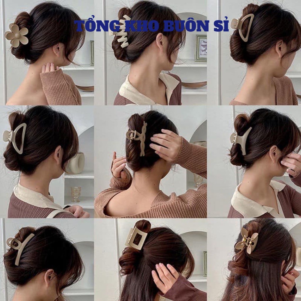 Kẹp tóc cỡ lớn phong cách Hàn Quốc, SET 5 kẹp tóc càng cua hình quạt đẹp và tiện lợi